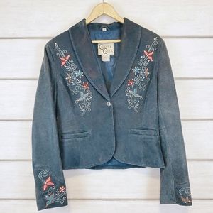 Cripple Creek Leather Blue Jacket Beautiful Med